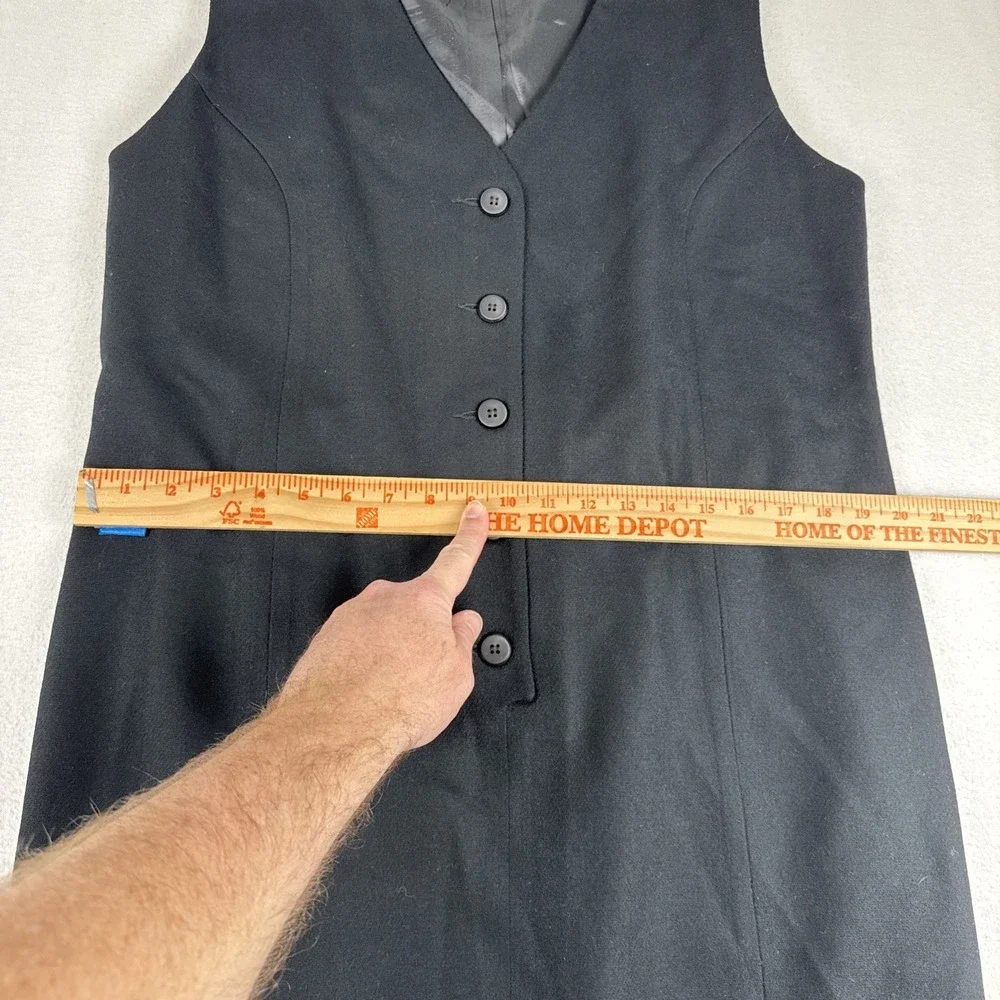Worthington Womens Black Wool Buttoned Sleeveless Jumper Shift Dress Size 14